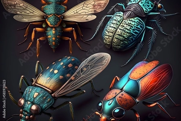 Fototapeta insects created using AI Generative Technology