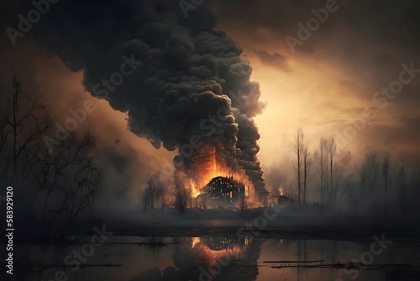 Fototapeta pollution created using AI Generative Technology