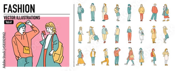 Obraz 人物 ファッションおしゃれイラスト素材