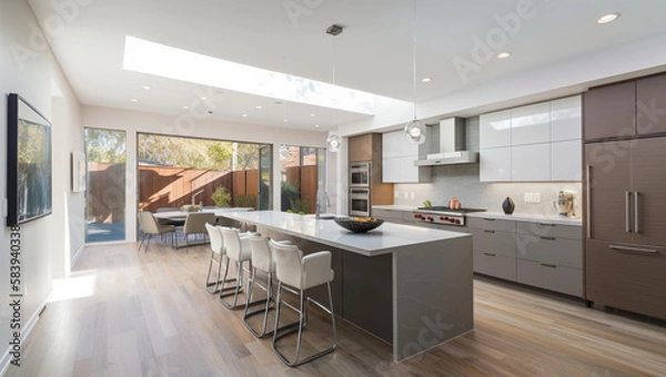 Fototapeta modern kitchen interior, Generative AI