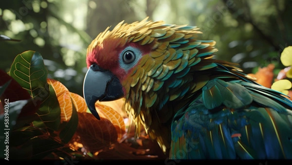 Fototapeta Bird in nature, Generative AI