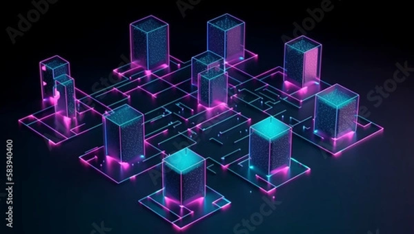 Fototapeta abstract technology background, Generative AI