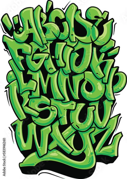 Obraz Handmade Urban Font, Graffiti Font, handwritten Typography vector