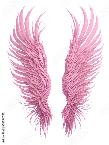 Fototapeta two pink angel wings, Generative AI