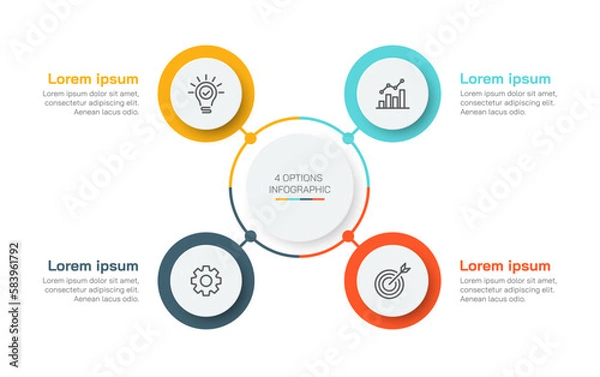 Obraz Modern vector infographic design template with 4 options.