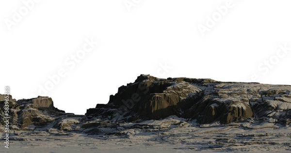 Fototapeta 3D renders - mountains - landscapes - isolated PNG images