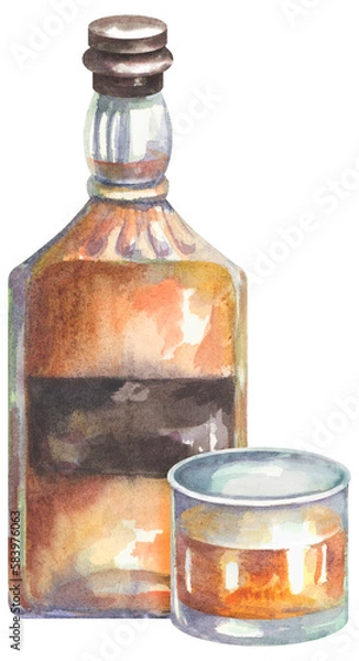 Obraz Whiskey drink illustration