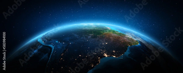Obraz Chile, Argentina, Brazil at night
