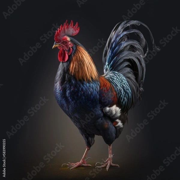 Obraz rooster isolated on black background