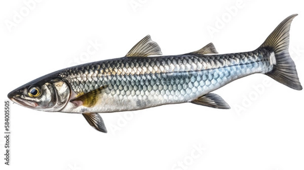Obraz River fish isolated on white transparent background png. Generative AI