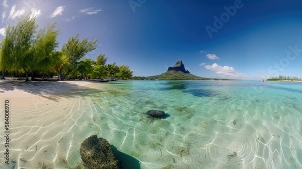 Obraz beach with sky, generative AI