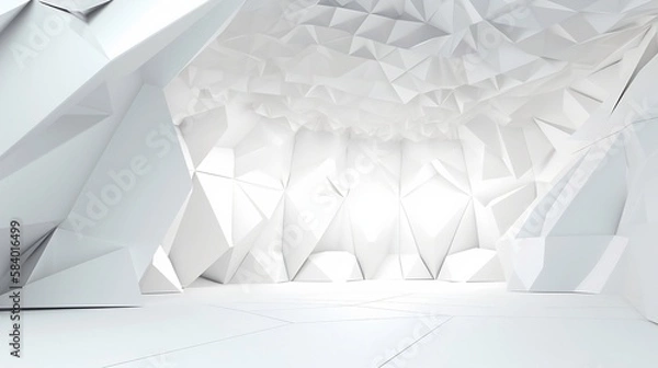 Obraz White futuristic background, ai generated