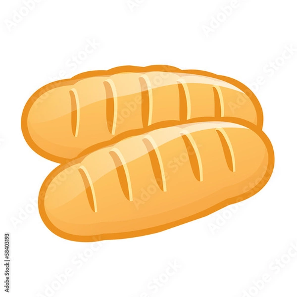 Fototapeta Bread isolated illustration