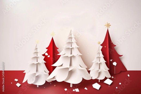 Obraz Photography of a Christmas Greeting Card, created with generative AI