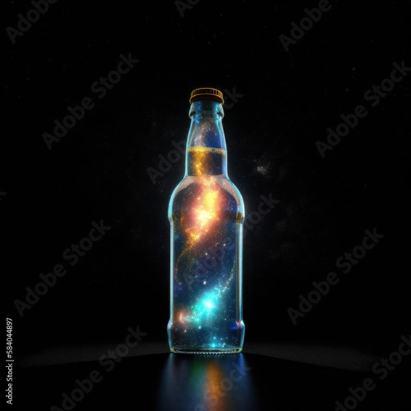 Fototapeta Galactic Supercluster in a Bottle, AI