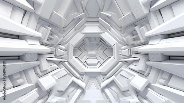 Obraz white futuristic background, ai generated