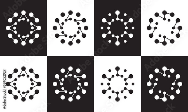Obraz molecule logo vector. connection technology icon design