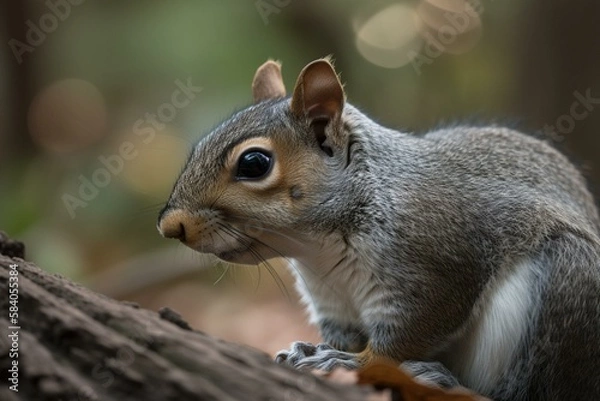 Fototapeta Gray Squirrel, animals, Generative AI