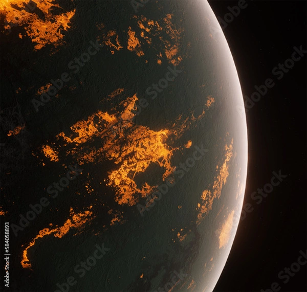 Obraz Planet, space, 3d illustration, 3d rendering