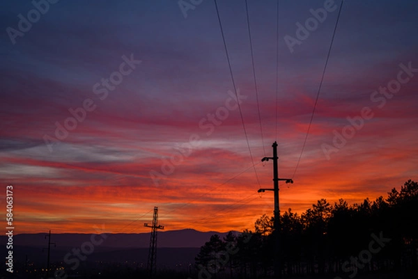 Obraz sunset over the city