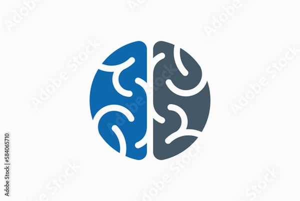 Fototapeta brain circle simple logo vector
