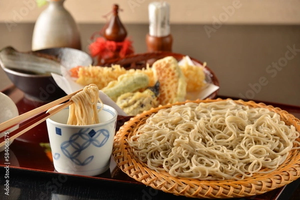 Obraz 天ぷらとざる蕎麦のセット