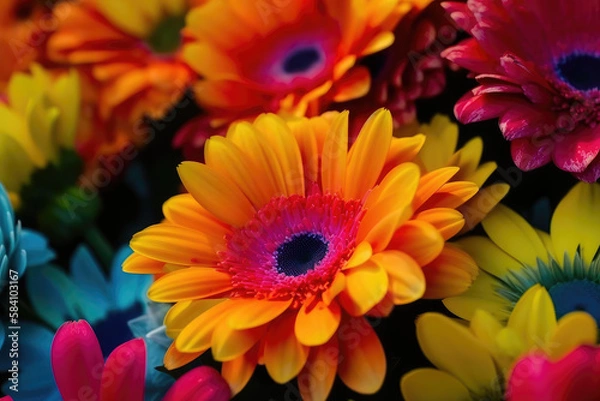 Obraz Vibrant Garden Flowers made with generative ai