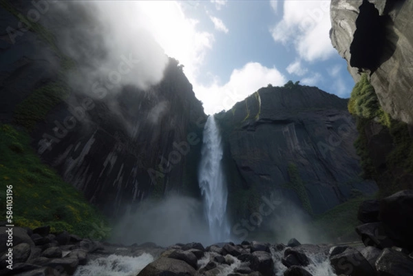 Obraz Towering Waterfall made with generative ai