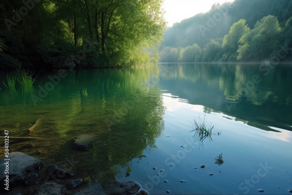 Obraz Beautiful Lake made with generative ai