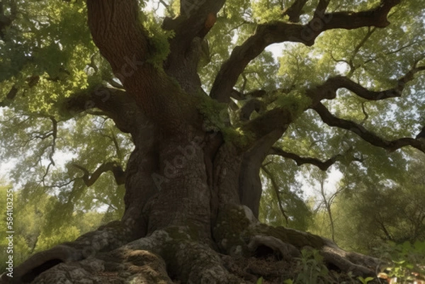 Obraz Ancient Oak Tree made with generative ai