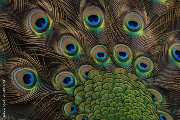 Obraz Peacock Feathers made with generative ai