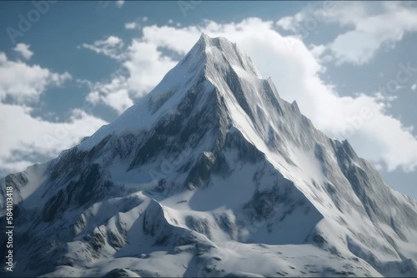Obraz Snow Cap Mountain made with generative ai