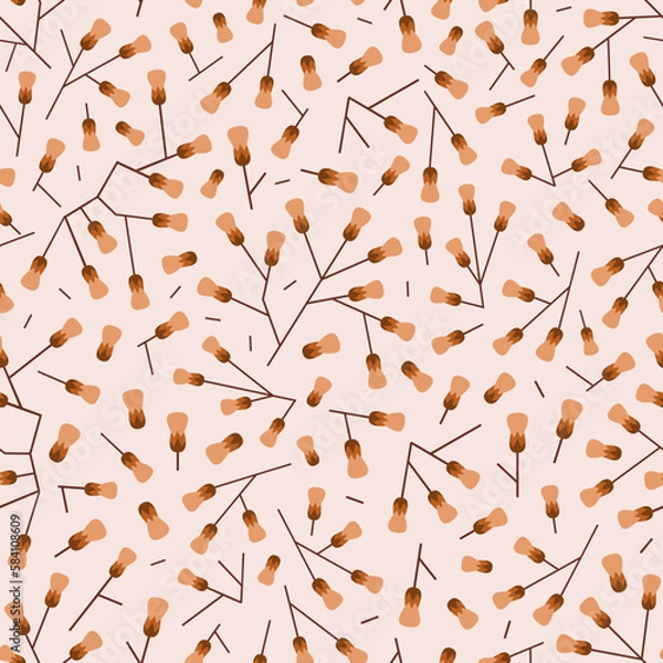 Obraz Herbaceous prickly stylized “unwanted” plant aka weed surface pattern for printed products or digital realm. Weeds provide flowers for pollinating insects, cultivate life and stabilize the soil. 