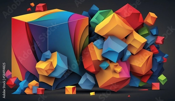 Obraz abstract background with cubes