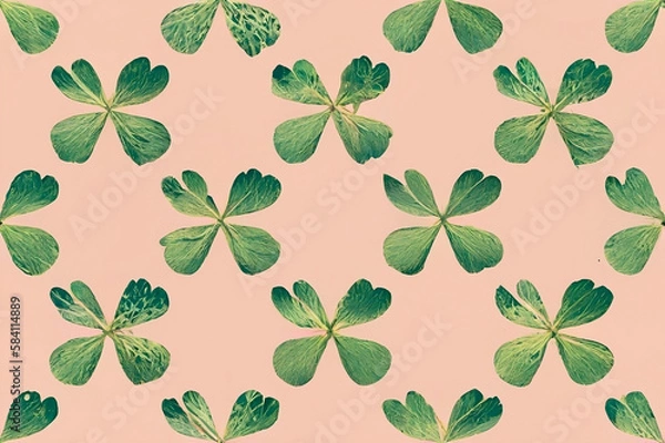 Fototapeta seamless pattern with green leaves
