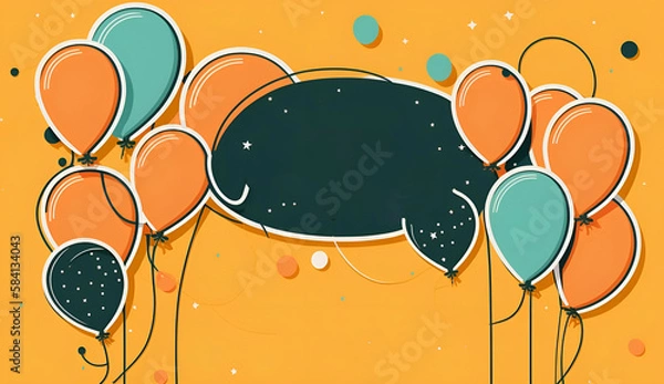 Obraz An orange background with balloons