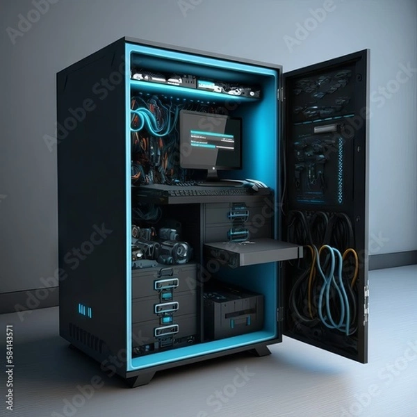 Obraz computer server Generative AI