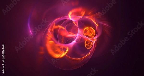 Fototapeta 3D rendering abstract multicolor technology fractal light background