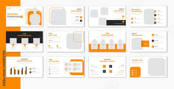 Fototapeta Corporate template presentation design and page layout design, business presentation slideshow for brochure, company profile, website report, finance vector