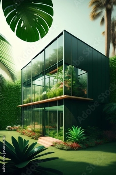 Obraz building with trees