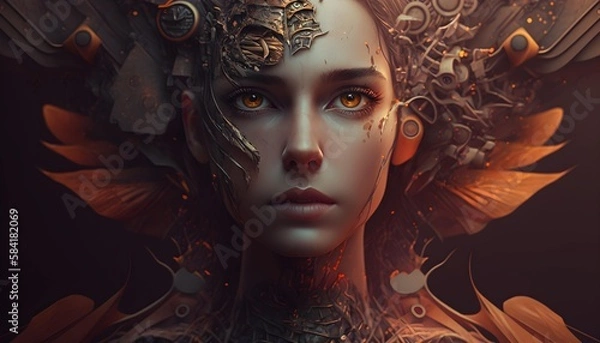 Fototapeta Beautiful AI girl. Generative AI.