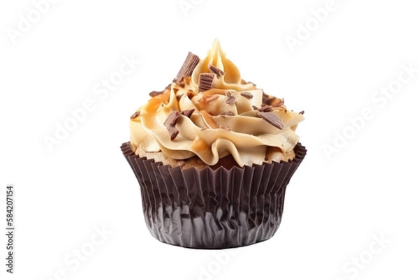 Obraz Cupcake isolated on transparent background. generative Ai	
