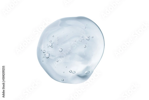 Obraz Serum gel swatch isolated on transparent background. Cosmetic transparent gel serum texture.