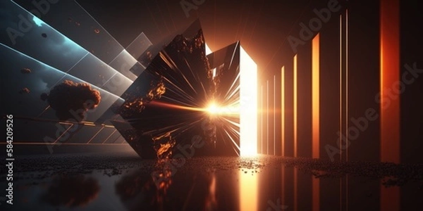 Obraz abstract gold epic space background