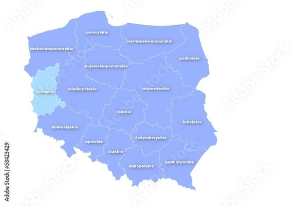 Obraz Administracyjna mapa polski