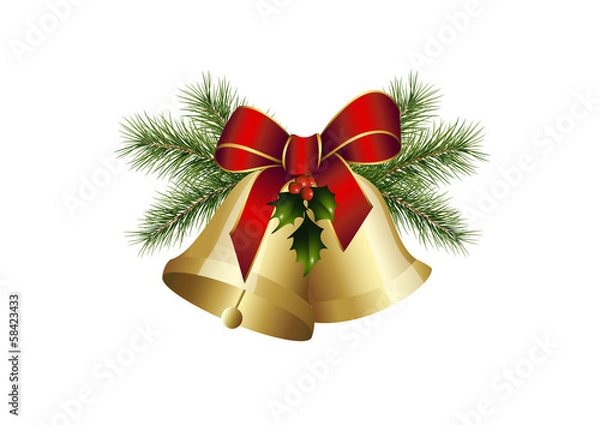 Obraz Tannengrün und Weihnachtsglocken