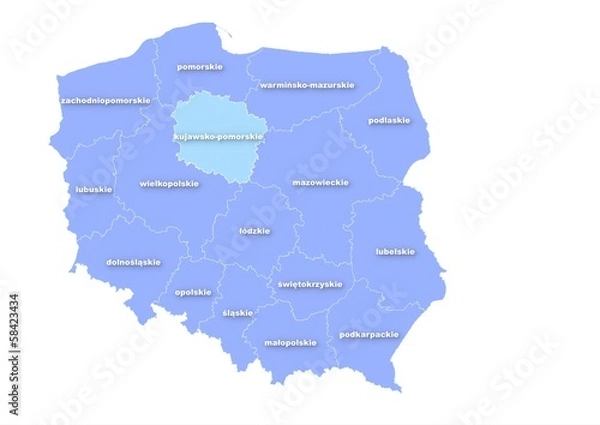 Obraz Administracyjna mapa polski