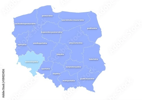 Obraz Administracyjna mapa polski