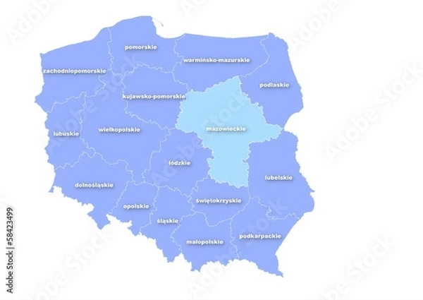 Obraz Administracyjna mapa polski