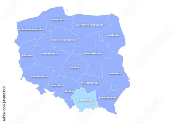 Obraz Administracyjna mapa polski